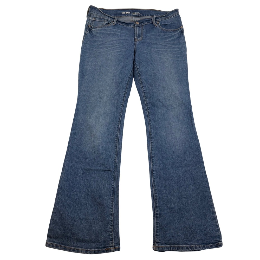 Old Navy Original Mid Rise Bootcut Jeans Blue Medium Wash Stretch Denim 10 Reg